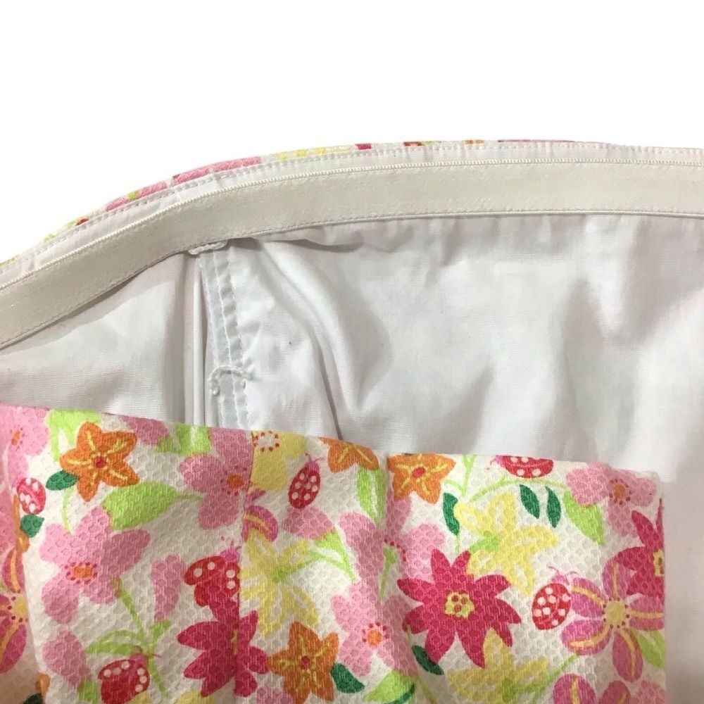 Lilly Pulitzer Pink Floral Strapless Scalloped Hem Dress 8 - Picture 5 of 11